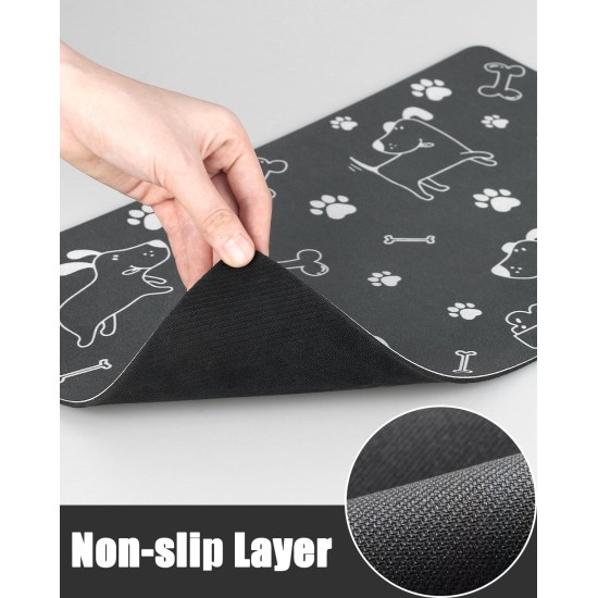 Bowl Mat Dog Non-Slip Feeding Mat Cats: Black 40 x 60 cm Cat Feeding Mat Absorbent Mat Dog Bowl Quick Drying Easy Clean Bowl Mat for Pets Cats Dogs Bowl Mat Dog Non-Slip Feeding Mat Cats: Black 40 x 60 cm Cat Feeding Mat Absorbent Mat Dog Bowl Quick Drying Easy Clean Bowl Mat for Pets Cats Dogs