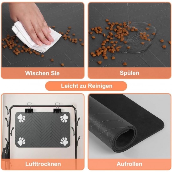 Bowl Mat Dogs and Cats, Absorbent Quick-Drying Dog Bowl Mat, Non-Slip Feeding Bowl Pet Mat, Small Dog Food Mat, Washable (Dark Grey, 30 x 50 cm) Bowl Mat Dogs and Cats, Absorbent Quick-Drying Dog Bowl Mat, Non-Slip Feeding Bowl Pet Mat, Small Dog Food Mat, Washable (Dark Grey, 30 x 50 cm)