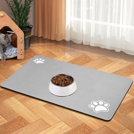 Caiyloxn Bowl Mat Cat and Dog 60 x 40 cm Grey Dog Bowl Mat Non-Slip Feeding Mat Dog for Pet Feeding Bowl Mat Caiyloxn Bowl Mat Cat and Dog 60 x 40 cm Grey Dog Bowl Mat Non-Slip Feeding Mat Dog for Pet Feeding Bowl Mat