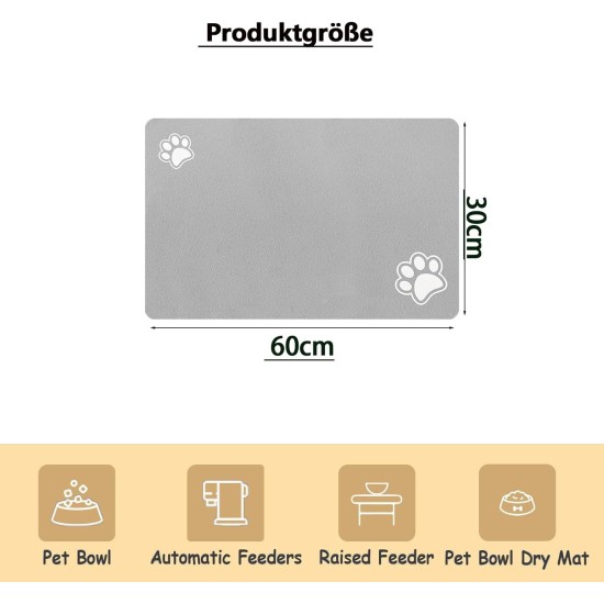 Caiyloxn Bowl Mat Cat and Dog 60 x 40 cm Grey Dog Bowl Mat Non-Slip Feeding Mat Dog for Pet Feeding Bowl Mat Caiyloxn Bowl Mat Cat and Dog 60 x 40 cm Grey Dog Bowl Mat Non-Slip Feeding Mat Dog for Pet Feeding Bowl Mat