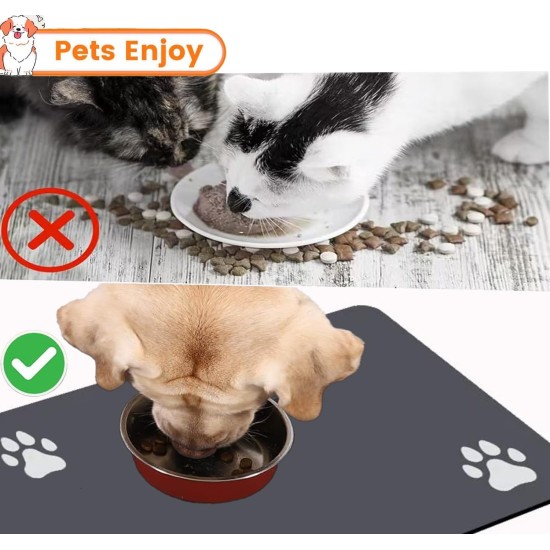 Caiyloxn Bowl Mat Cat and Dog 60 x 40 cm Grey Dog Bowl Mat Non-Slip Feeding Mat Dog for Pet Feeding Bowl Mat Caiyloxn Bowl Mat Cat and Dog 60 x 40 cm Grey Dog Bowl Mat Non-Slip Feeding Mat Dog for Pet Feeding Bowl Mat