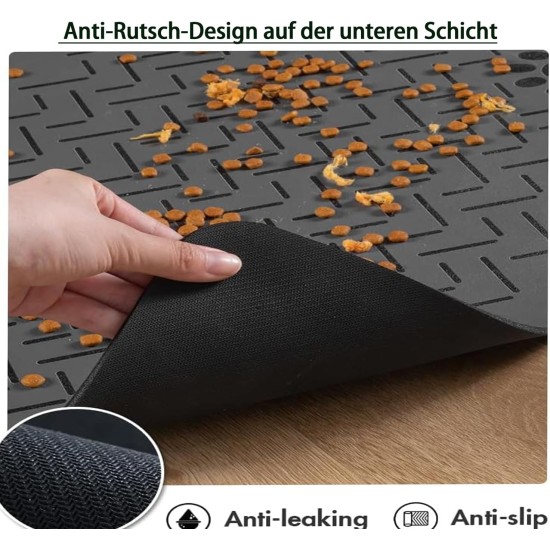 Caiyloxn Bowl Mat Cat and Dog 60 x 40 cm Grey Dog Bowl Mat Non-Slip Feeding Mat Dog for Pet Feeding Bowl Mat Caiyloxn Bowl Mat Cat and Dog 60 x 40 cm Grey Dog Bowl Mat Non-Slip Feeding Mat Dog for Pet Feeding Bowl Mat