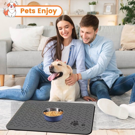 Caiyloxn Bowl Mat Cat and Dog 60 x 40 cm Grey Dog Bowl Mat Non-Slip Feeding Mat Dog for Pet Feeding Bowl Mat Caiyloxn Bowl Mat Cat and Dog 60 x 40 cm Grey Dog Bowl Mat Non-Slip Feeding Mat Dog for Pet Feeding Bowl Mat