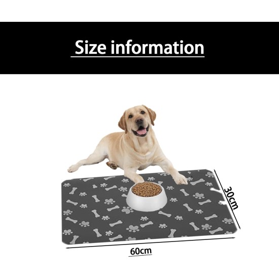 Caiyloxn Bowl Mat Cat and Dog 60 x 40 cm Grey Dog Bowl Mat Non-Slip Feeding Mat Dog for Pet Feeding Bowl Mat Caiyloxn Bowl Mat Cat and Dog 60 x 40 cm Grey Dog Bowl Mat Non-Slip Feeding Mat Dog for Pet Feeding Bowl Mat