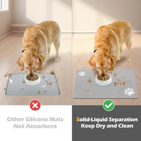 Caiyloxn Bowl Mat Cat and Dog 60 x 40 cm Grey Dog Bowl Mat Non-Slip Feeding Mat Dog for Pet Feeding Bowl Mat Caiyloxn Bowl Mat Cat and Dog 60 x 40 cm Grey Dog Bowl Mat Non-Slip Feeding Mat Dog for Pet Feeding Bowl Mat