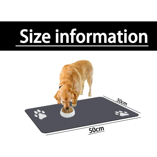 Caiyloxn Bowl Mat Cat and Dog 60 x 40 cm Grey Dog Bowl Mat Non-Slip Feeding Mat Dog for Pet Feeding Bowl Mat Caiyloxn Bowl Mat Cat and Dog 60 x 40 cm Grey Dog Bowl Mat Non-Slip Feeding Mat Dog for Pet Feeding Bowl Mat