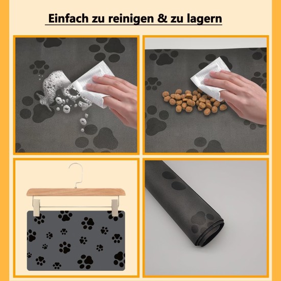 Caiyloxn Dog Bowl Mat, 60 x 40 cm, Pet Food Mat for Dogs and Cats, Large Feeding Mat, Dog Bowl Mat, Non-Slip Waterproof Feeding Bowl Mat for Pets (Grey) Caiyloxn Dog Bowl Mat, 60 x 40 cm, Pet Food Mat for Dogs and Cats, Large Feeding Mat, Dog Bowl Mat, Non-Slip Waterproof Feeding Bowl Mat for Pets (Grey)
