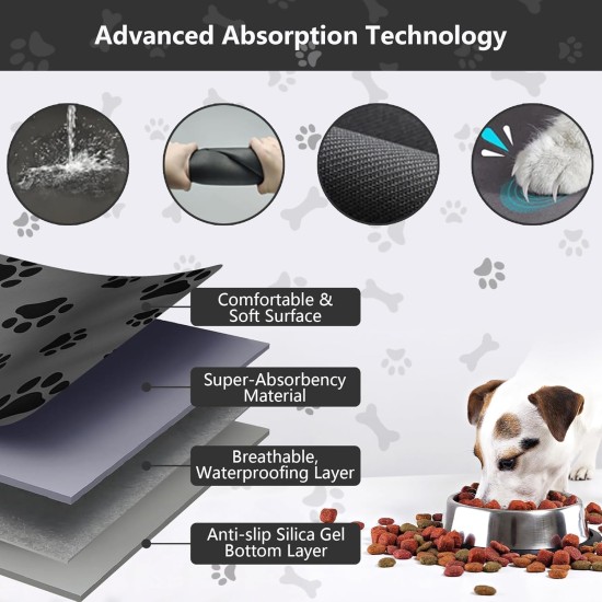 Caiyloxn Dog Bowl Mat, 60 x 40 cm, Pet Food Mat for Dogs and Cats, Large Feeding Mat, Dog Bowl Mat, Non-Slip Waterproof Feeding Bowl Mat for Pets (Grey) Caiyloxn Dog Bowl Mat, 60 x 40 cm, Pet Food Mat for Dogs and Cats, Large Feeding Mat, Dog Bowl Mat, Non-Slip Waterproof Feeding Bowl Mat for Pets (Grey)