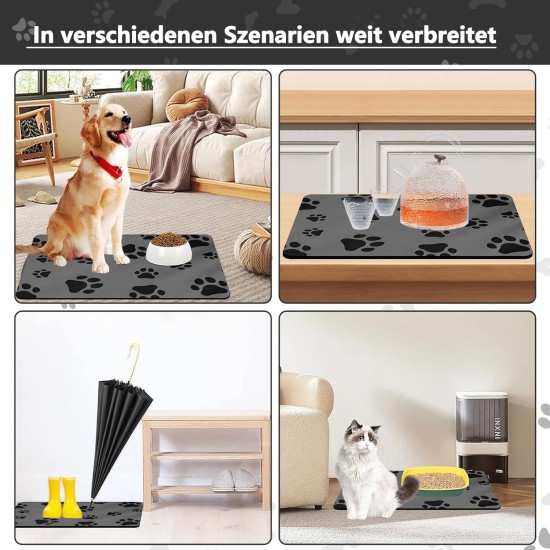 Caiyloxn Dog Bowl Mat, 60 x 40 cm, Pet Food Mat for Dogs and Cats, Large Feeding Mat, Dog Bowl Mat, Non-Slip Waterproof Feeding Bowl Mat for Pets (Grey) Caiyloxn Dog Bowl Mat, 60 x 40 cm, Pet Food Mat for Dogs and Cats, Large Feeding Mat, Dog Bowl Mat, Non-Slip Waterproof Feeding Bowl Mat for Pets (Grey)
