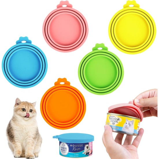 Can Lid 400 g, Can Lid Cat Food Pack of 5 Silicone Lids 65 mm/75 mm/85 mm Silicone Dog Food Can Lid Cat Can Lid Silicone Lid for Cans (Green/Orange/Blue/Pink/Yellow) Can Lid 400 g, Can Lid Cat Food Pack of 5 Silicone Lids 65 mm/75 mm/85 mm Silicone Dog Food Can Lid Cat Can Lid Silicone Lid for Cans (Green/Orange/Blue/Pink/Yellow)