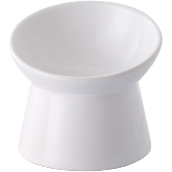 Cat Bowl Ceramic Feeding Bowl Cat Raised - Anti Vomiting Feeding Bowl Cat with 15° Tilt Design - 12 cm Cat Food Bowl Cat Small - Feeding Bowls for Cats Food Bowl - Cat Bowls - 125 ml