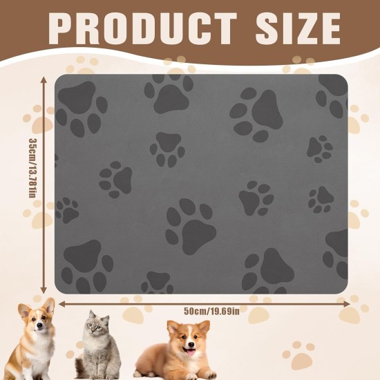 Cat Bowl Mat, Waterproof Pet Feeding Mats, 50 x 35 cm, Silicone Mat, Dog Bowl, Feeding Mat for Dogs and Cats, Pet Food Cat Bowl Mat, Waterproof Pet Feeding Mats, 50 x 35 cm, Silicone Mat, Dog Bowl, Feeding Mat for Dogs and Cats, Pet Food