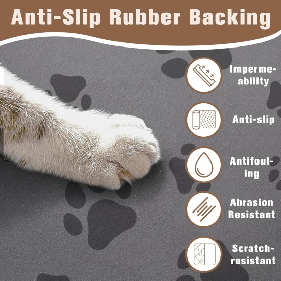 Cat Bowl Mat, Waterproof Pet Feeding Mats, 50 x 35 cm, Silicone Mat, Dog Bowl, Feeding Mat for Dogs and Cats, Pet Food Cat Bowl Mat, Waterproof Pet Feeding Mats, 50 x 35 cm, Silicone Mat, Dog Bowl, Feeding Mat for Dogs and Cats, Pet Food