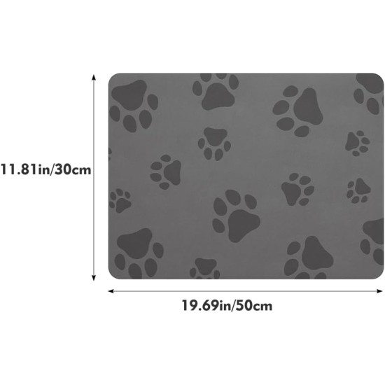 Cat Bowl Mat, Waterproof and Non-Slip Silicone Feeding Bowl Mat, Cat Bowl Feeding Mat, Cat Food, Feeding Bowl Mat (Grey, 50 x 30 cm) Cat Bowl Mat, Waterproof and Non-Slip Silicone Feeding Bowl Mat, Cat Bowl Feeding Mat, Cat Food, Feeding Bowl Mat (Grey, 50 x 30 cm)
