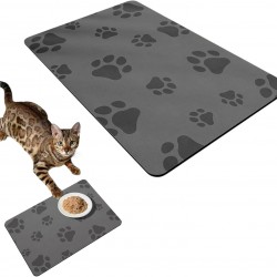 Cat Bowl Mat, Waterproof and Non-Slip Silicone Feeding Bowl Mat, Cat Bowl Feeding Mat, Cat Food, Feeding Bowl Mat (Grey, 50 x 30 cm) Cat Bowl Mat, Waterproof and Non-Slip Silicone Feeding Bowl Mat, Cat Bowl Feeding Mat, Cat Food, Feeding Bowl Mat (Grey, 50 x 30 cm)