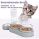 Cat Bowl Set, 15° Tilting Double Wet Dry Food Bowl with Automatic Water Bottle for Small and Medium Dogs and Cats Cat Bowl Set, 15° Tilting Double Wet Dry Food Bowl with Automatic Water Bottle for Small and Medium Dogs and Cats