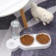 Cat Bowl Set, 15° Tilting Double Wet Dry Food Bowl with Automatic Water Bottle for Small and Medium Dogs and Cats Cat Bowl Set, 15° Tilting Double Wet Dry Food Bowl with Automatic Water Bottle for Small and Medium Dogs and Cats