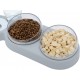 Cat Bowl Set, 15° Tilting Double Wet Dry Food Bowl with Automatic Water Bottle for Small and Medium Dogs and Cats Cat Bowl Set, 15° Tilting Double Wet Dry Food Bowl with Automatic Water Bottle for Small and Medium Dogs and Cats
