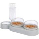 Cat Bowl Set, 15° Tilting Double Wet Dry Food Bowl with Automatic Water Bottle for Small and Medium Dogs and Cats Cat Bowl Set, 15° Tilting Double Wet Dry Food Bowl with Automatic Water Bottle for Small and Medium Dogs and Cats