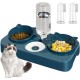 Cat Bowl with Water Dispenser, 3-in-1 Cat Bowl Feeding Bowl for Cats, Double Bowl Separation of Dry and Wet Food, Inclined Feeding Bowl, Cat Feeding Bowl, Automatic, with 2 Finger Toothbrushes (Blue) Cat Bowl with Water Dispenser, 3-in-1 Cat Bowl Feeding Bowl for Cats, Double Bowl Separation of Dry and Wet Food, Inclined Feeding Bowl, Cat Feeding Bowl, Automatic, with 2 Finger Toothbrushes (Blue)