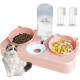 Cat Bowl with Water Dispenser, 3-in-1 Cat Bowl Feeding Bowl for Cats, Double Bowl Separation of Dry and Wet Food, Inclined Feeding Bowl, Cat Feeding Bowl, Automatic, with 2 Finger Toothbrushes (Blue) Cat Bowl with Water Dispenser, 3-in-1 Cat Bowl Feeding Bowl for Cats, Double Bowl Separation of Dry and Wet Food, Inclined Feeding Bowl, Cat Feeding Bowl, Automatic, with 2 Finger Toothbrushes (Blue)