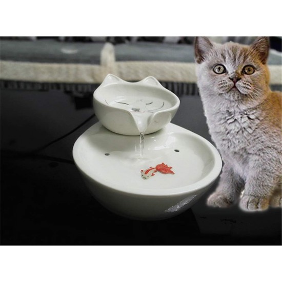 Cat Drinking Fountain, Cat Water Dispenser, Ceramic, Automatic, Food, Water Cycle Flow, Cat Fountain, Dog Water Dispenser Cat Drinking Fountain, Cat Water Dispenser, Ceramic, Automatic, Food, Water Cycle Flow, Cat Fountain, Dog Water Dispenser