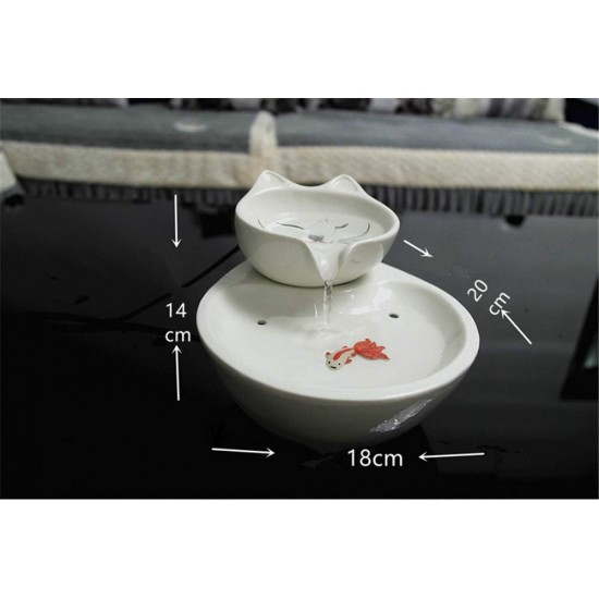 Cat Drinking Fountain, Cat Water Dispenser, Ceramic, Automatic, Food, Water Cycle Flow, Cat Fountain, Dog Water Dispenser Cat Drinking Fountain, Cat Water Dispenser, Ceramic, Automatic, Food, Water Cycle Flow, Cat Fountain, Dog Water Dispenser