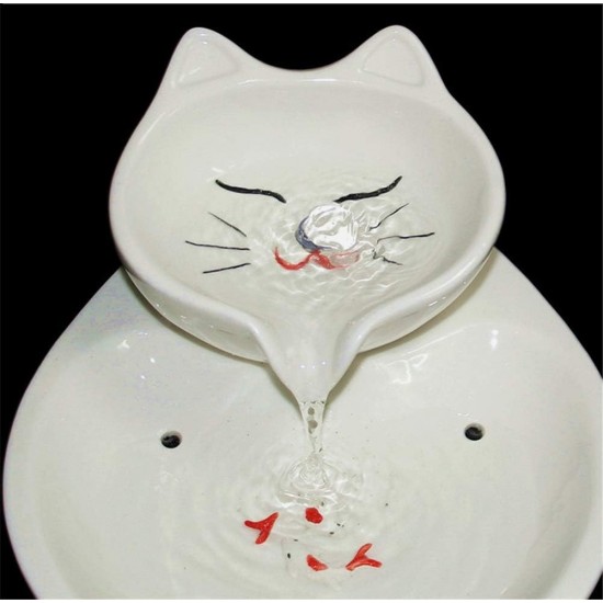 Cat Drinking Fountain, Cat Water Dispenser, Ceramic, Automatic, Food, Water Cycle Flow, Cat Fountain, Dog Water Dispenser Cat Drinking Fountain, Cat Water Dispenser, Ceramic, Automatic, Food, Water Cycle Flow, Cat Fountain, Dog Water Dispenser