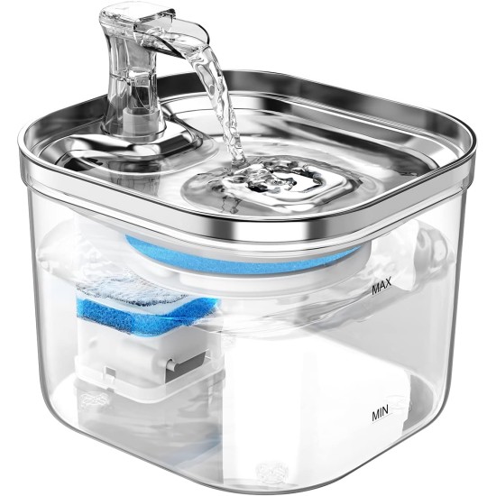 Cat Drinking Fountain with Filter and Quiet Pump Operation, 2.0L Water Drinker for Cats and Small Dogs, 3 Water Flow Modes, Easy to Clean Cat Drinking Fountain with Filter and Quiet Pump Operation, 2.0L Water Drinker for Cats and Small Dogs, 3 Water Flow Modes, Easy to Clean