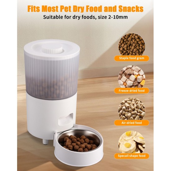 Cat Feeder Automatic Programmable Timer Cat Feeder Automatic Pet Dispenser 3L Stainless Steel 1-9 Meals a Day White Cat Feeder Automatic Programmable Timer Cat Feeder Automatic Pet Dispenser 3L Stainless Steel 1-9 Meals a Day White