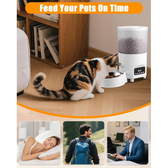 Cat Feeder Automatic Programmable Timer Cat Feeder Automatic Pet Dispenser 3L Stainless Steel 1-9 Meals a Day White Cat Feeder Automatic Programmable Timer Cat Feeder Automatic Pet Dispenser 3L Stainless Steel 1-9 Meals a Day White