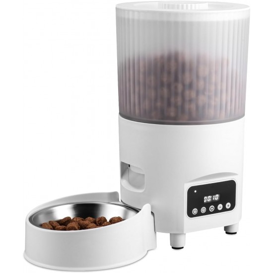 Cat Feeder Automatic Programmable Timer Cat Feeder Automatic Pet Dispenser 3L Stainless Steel 1-9 Meals a Day White Cat Feeder Automatic Programmable Timer Cat Feeder Automatic Pet Dispenser 3L Stainless Steel 1-9 Meals a Day White