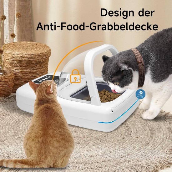 Cat Feeder, Microchip Pet Feeder with RFID Collar Tag, Detects 134.2 kHz 15-Digit Pet Chip ID, Prevents Food Theft, Suitable for Wet and Dry Food Cat Feeder, Microchip Pet Feeder with RFID Collar Tag, Detects 134.2 kHz 15-Digit Pet Chip ID, Prevents Food Theft, Suitable for Wet and Dry Food