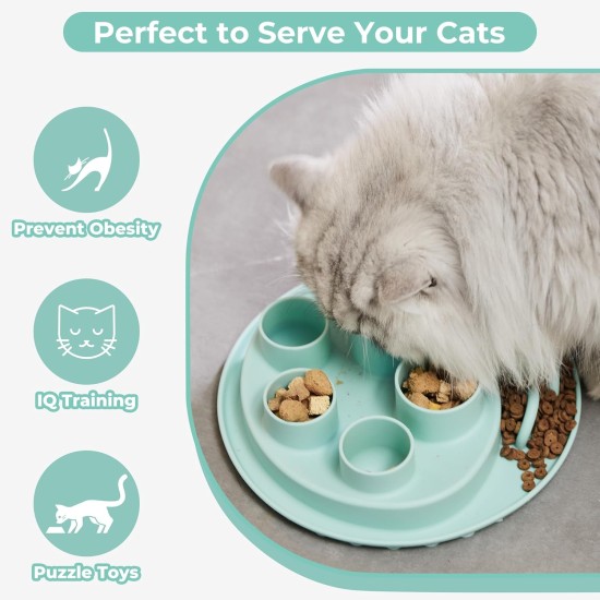 Cat Food Mat to Slow Eating, Promotes Healthy Digestion and Avoids Vomiting, Suitable for Dry and Wet Food, Freezable for Extra Activity Cat Food Mat to Slow Eating, Promotes Healthy Digestion and Avoids Vomiting, Suitable for Dry and Wet Food, Freezable for Extra Activity