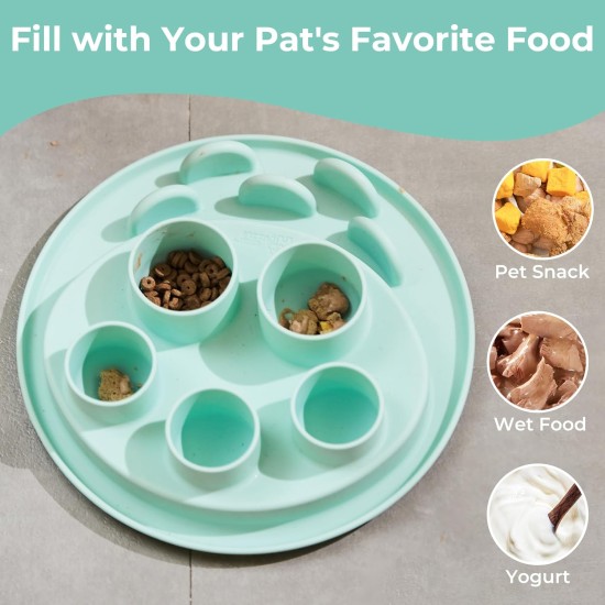 Cat Food Mat to Slow Eating, Promotes Healthy Digestion and Avoids Vomiting, Suitable for Dry and Wet Food, Freezable for Extra Activity Cat Food Mat to Slow Eating, Promotes Healthy Digestion and Avoids Vomiting, Suitable for Dry and Wet Food, Freezable for Extra Activity