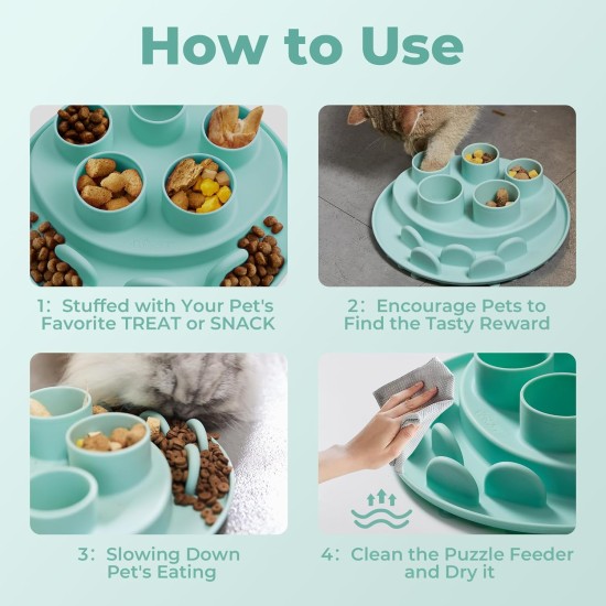 Cat Food Mat to Slow Eating, Promotes Healthy Digestion and Avoids Vomiting, Suitable for Dry and Wet Food, Freezable for Extra Activity Cat Food Mat to Slow Eating, Promotes Healthy Digestion and Avoids Vomiting, Suitable for Dry and Wet Food, Freezable for Extra Activity