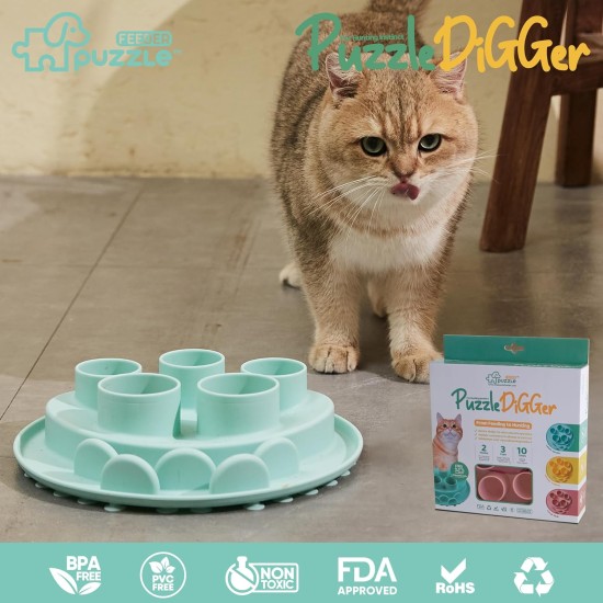 Cat Food Mat to Slow Eating, Promotes Healthy Digestion and Avoids Vomiting, Suitable for Dry and Wet Food, Freezable for Extra Activity Cat Food Mat to Slow Eating, Promotes Healthy Digestion and Avoids Vomiting, Suitable for Dry and Wet Food, Freezable for Extra Activity