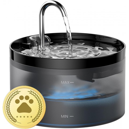 Cat Fountain, GIOTOHUN Super Silent Drinking Fountain for Cats, 64 oz Cat Fountain for Cats, LED Light, Activated Carbon Filter, Intelligent Pump, Transparent Water Tank, Two Water Flow Patterns Cat Fountain, GIOTOHUN Super Silent Drinking Fountain for Cats, 64 oz Cat Fountain for Cats, LED Light, Activated Carbon Filter, Intelligent Pump, Transparent Water Tank, Two Water Flow Patterns