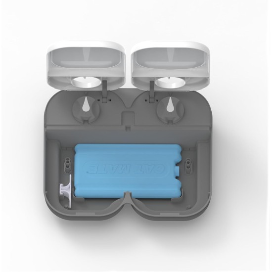 Cat Mate C200 2 Meal Automatic Feeder with Timer and Ice Pack for Cats and Small Dogs for Wet and Dry Food, White Cat Mate C200 2 Meal Automatic Feeder with Timer and Ice Pack for Cats and Small Dogs for Wet and Dry Food, White