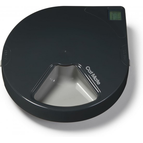 Cat Mate C500 Automatic Feeder with 5 Bowls - Digital Timer for Cats and Small Dogs, Wet or Dry Food, Includes 2 Ice Packs, 5 Meals up to 330 g each, Grey Cat Mate C500 Automatic Feeder with 5 Bowls - Digital Timer for Cats and Small Dogs, Wet or Dry Food, Includes 2 Ice Packs, 5 Meals up to 330 g each, Grey