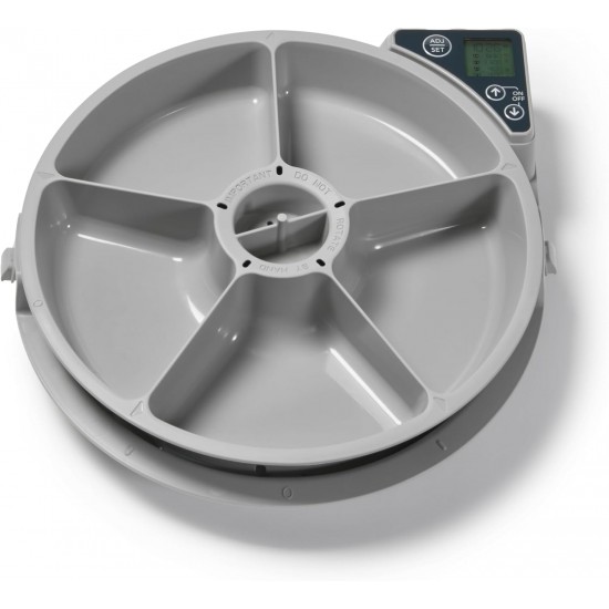 Cat Mate C500 Automatic Feeder with 5 Bowls - Digital Timer for Cats and Small Dogs, Wet or Dry Food, Includes 2 Ice Packs, 5 Meals up to 330 g each, Grey Cat Mate C500 Automatic Feeder with 5 Bowls - Digital Timer for Cats and Small Dogs, Wet or Dry Food, Includes 2 Ice Packs, 5 Meals up to 330 g each, Grey