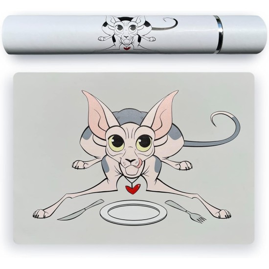 Cat Serving Mat Silicone Waterproof and Non-Slip Ideal for Cat Bowls 18" x 13" Grey Cat Serving Mat Silicone Waterproof and Non-Slip Ideal for Cat Bowls 18" x 13" Grey
