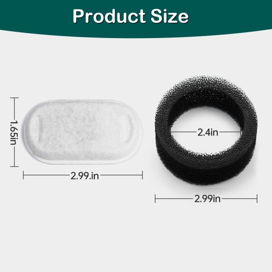 Cat Water Fountain Filter, 16 Pack Cat Fountain Replacement Filter for Stainless Steel 2L Adjustable Water Flow Pet Water Fountain Dog Water Fountain (8+8 Pack) Cat Water Fountain Filter, 16 Pack Cat Fountain Replacement Filter for Stainless Steel 2L Adjustable Water Flow Pet Water Fountain Dog Water Fountain (8+8 Pack)