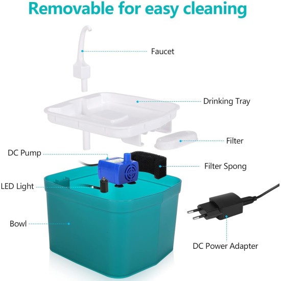 Cat Water Fountain, Pet Electric Automatic, Ultra Quiet Cat Fountain for Indoor Use, Cat Healthy Drinking Fountain for Small to Medium Dogs, Cats (Transparent, 1.5 L) Cat Water Fountain, Pet Electric Automatic, Ultra Quiet Cat Fountain for Indoor Use, Cat Healthy Drinking Fountain for Small to Medium Dogs, Cats (Transparent, 1.5 L)