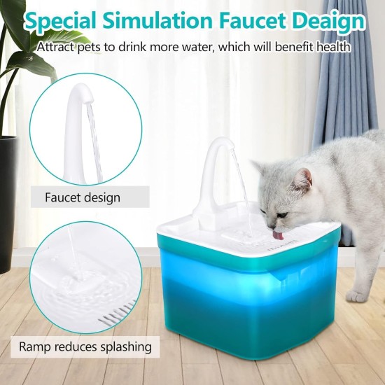Cat Water Fountain, Pet Electric Automatic, Ultra Quiet Cat Fountain for Indoor Use, Cat Healthy Drinking Fountain for Small to Medium Dogs, Cats (Transparent, 1.5 L) Cat Water Fountain, Pet Electric Automatic, Ultra Quiet Cat Fountain for Indoor Use, Cat Healthy Drinking Fountain for Small to Medium Dogs, Cats (Transparent, 1.5 L)