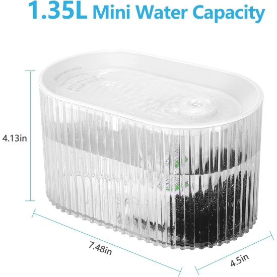 Cat Water Fountain, Pet Electric Automatic, Ultra Quiet Cat Fountain for Indoor Use, Cat Healthy Drinking Fountain for Small to Medium Dogs, Cats (Transparent, 1.5 L) Cat Water Fountain, Pet Electric Automatic, Ultra Quiet Cat Fountain for Indoor Use, Cat Healthy Drinking Fountain for Small to Medium Dogs, Cats (Transparent, 1.5 L)