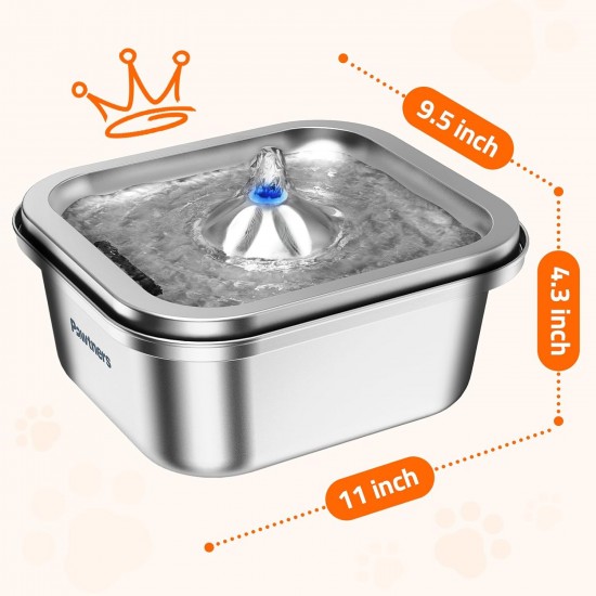 Cat Water Fountain Stainless Steel: 4 L/3.968.9 g Pet Fountain Water Bowl Indoor, Automatic Dog Drinking Dispenser, Cat Feeding Watering Supplies, Metal Kitty Waterer Fountain, 6 Replacement Filters Cat Water Fountain Stainless Steel: 4 L/3.968.9 g Pet Fountain Water Bowl Indoor, Automatic Dog Drinking Dispenser, Cat Feeding Watering Supplies, Metal Kitty Waterer Fountain, 6 Replacement Filters