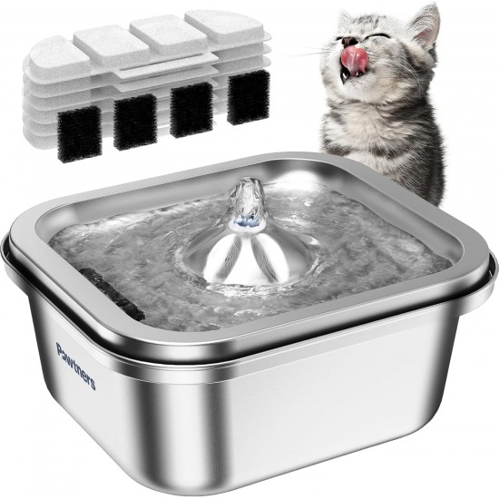 Cat Water Fountain Stainless Steel: 4 L/3.968.9 g Pet Fountain Water Bowl Indoor, Automatic Dog Drinking Dispenser, Cat Feeding Watering Supplies, Metal Kitty Waterer Fountain, 6 Replacement Filters Cat Water Fountain Stainless Steel: 4 L/3.968.9 g Pet Fountain Water Bowl Indoor, Automatic Dog Drinking Dispenser, Cat Feeding Watering Supplies, Metal Kitty Waterer Fountain, 6 Replacement Filters