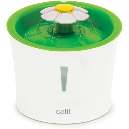 Catit 2.0 Flower Fountain, floral drinking fountain for cats, 3L, white / green Catit 2.0 Flower Fountain, floral drinking fountain for cats, 3L, white / green