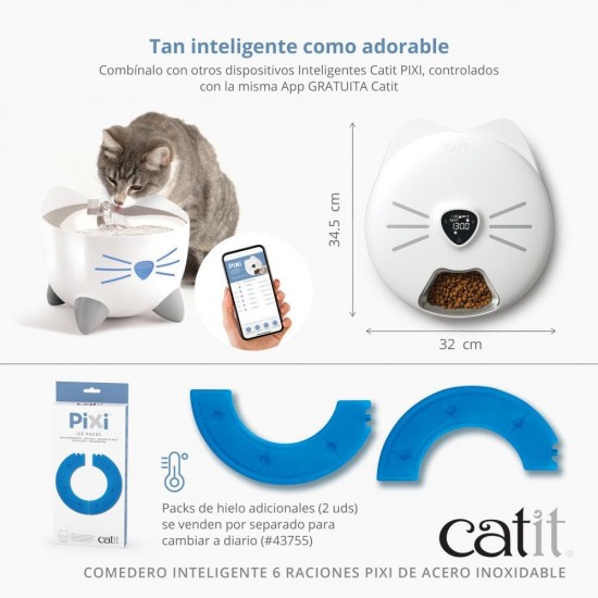 Catit PIXI 6 Servings Stainless Steel Food Bowl Tray 6 Servings Catit PIXI 6 Servings Stainless Steel Food Bowl Tray 6 Servings